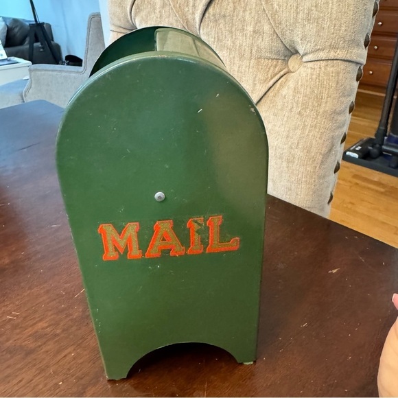 Vintage Mailbox Bank All American 9" Tall Steel Collection Box 1950/60s Green - Picture 5 of 16
